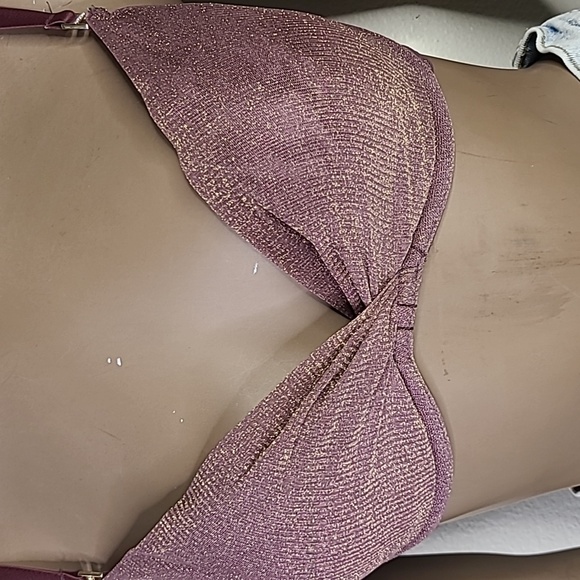 Adore Me Bra Size 34D Mauve Purple Gold Metallic Thread Lightly Padded Everyday - Picture 3 of 6